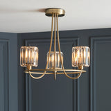 Lacona Bernadette 3Lt Indoor Semi Flush Light In Antique Brass Plate & Clear Glass Finish - Lacona Home 