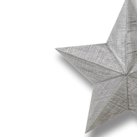 Set of Three Grey Wooden Stars - Lacona Home 