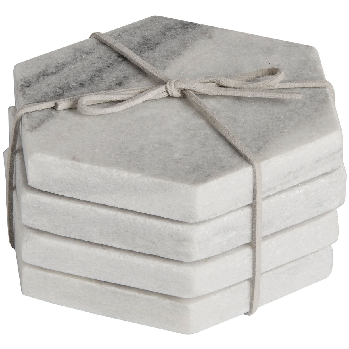 Grey Marble Hexagonal Coasters - Lacona Home 