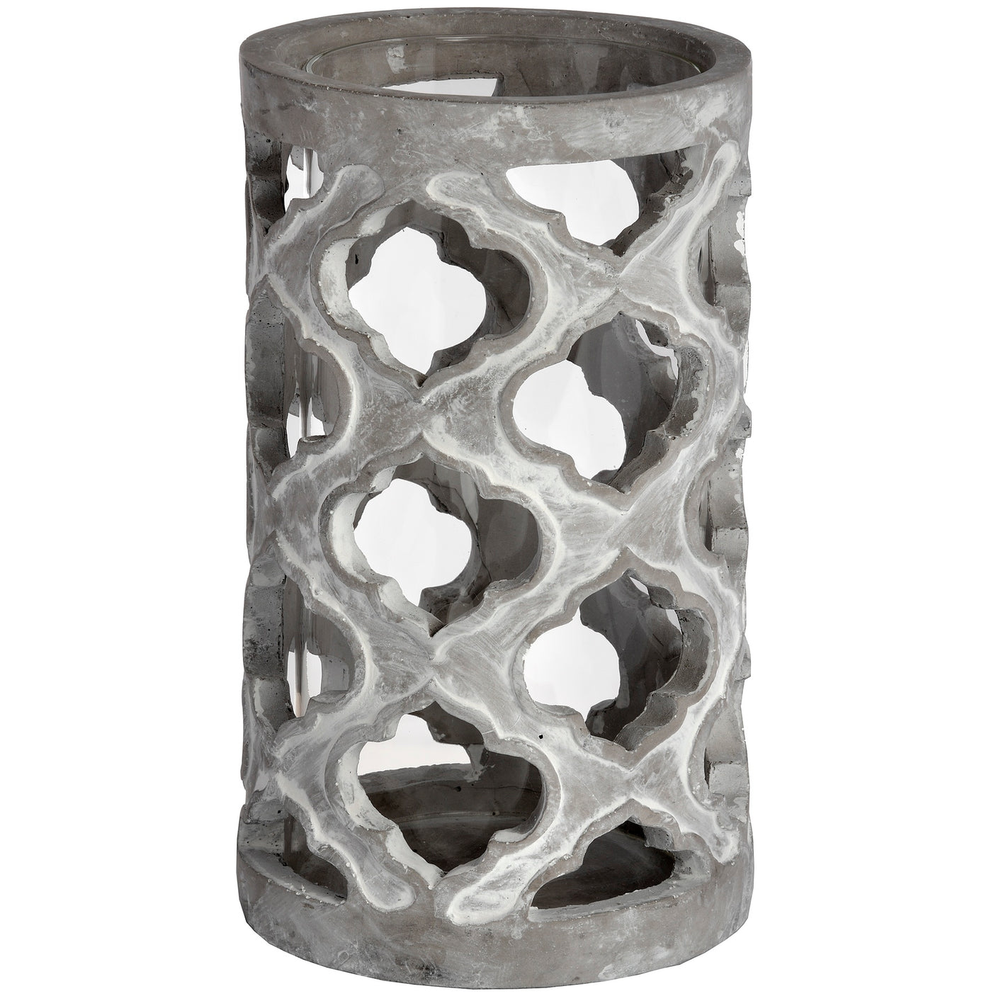 Large Stone Effect Patterned Candle Holder - Lacona Home 