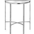 Mirrored Silver Half Moon Table With Cross Detail - Lacona Home 