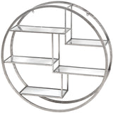 Large Circular Silver Wall Hanging Multi Shelf - Lacona Home 