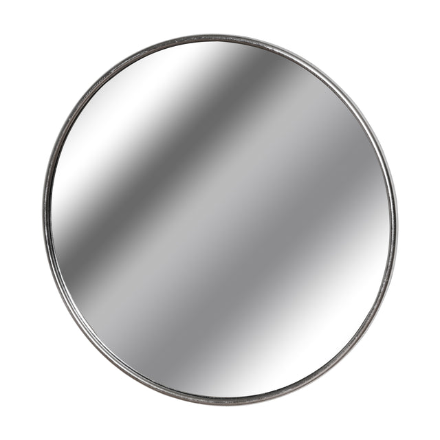 Silver Foil Large Circular Metal Wall Mirror - Lacona Home 