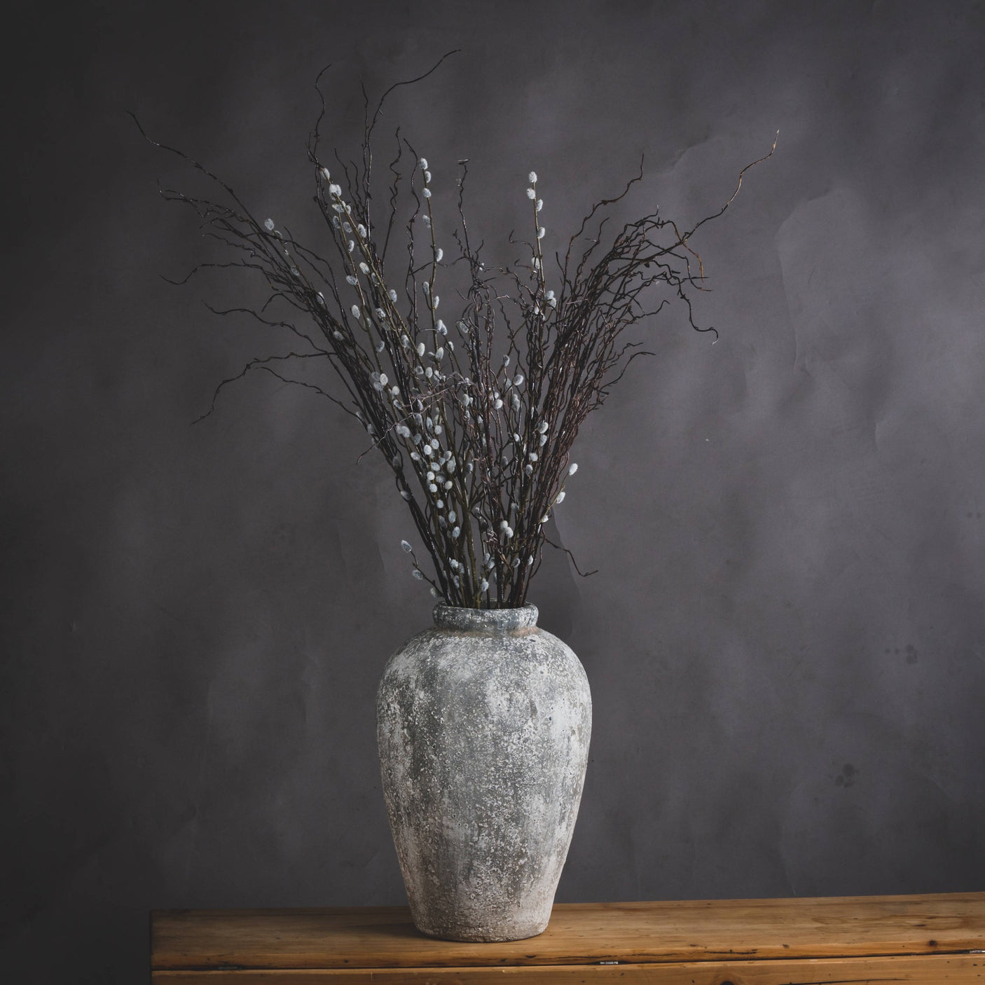 Aged Stone Tall Ceramic Vase - Lacona Home 