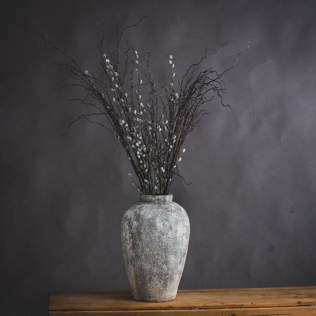 Aged Stone Tall Ceramic Vase - Lacona Home 