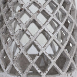 Large Conical Ceramic Lattice Hurricane Lantern - Lacona Home 