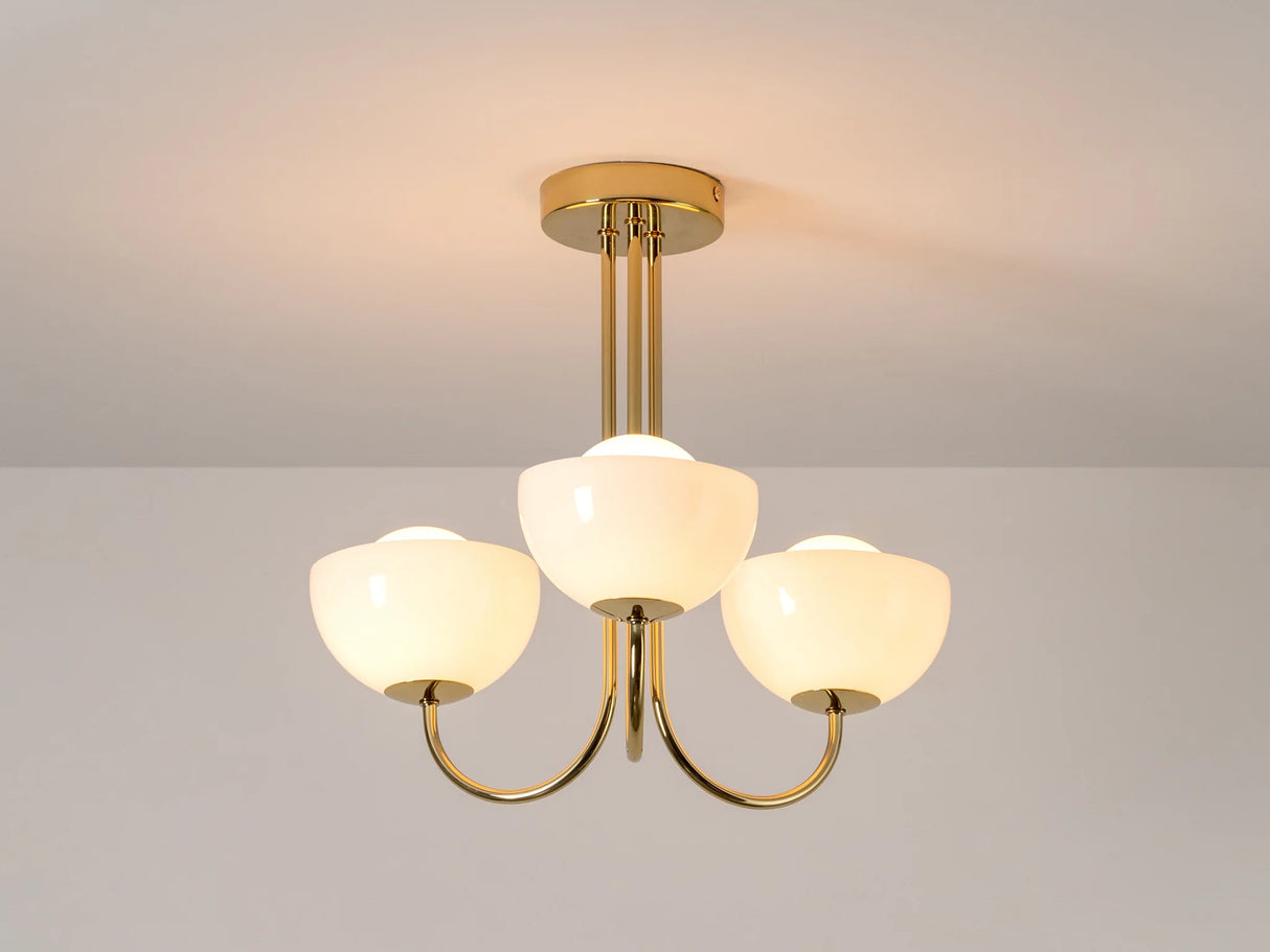 houseof. Glass Bowl Ceiling Light in Brass