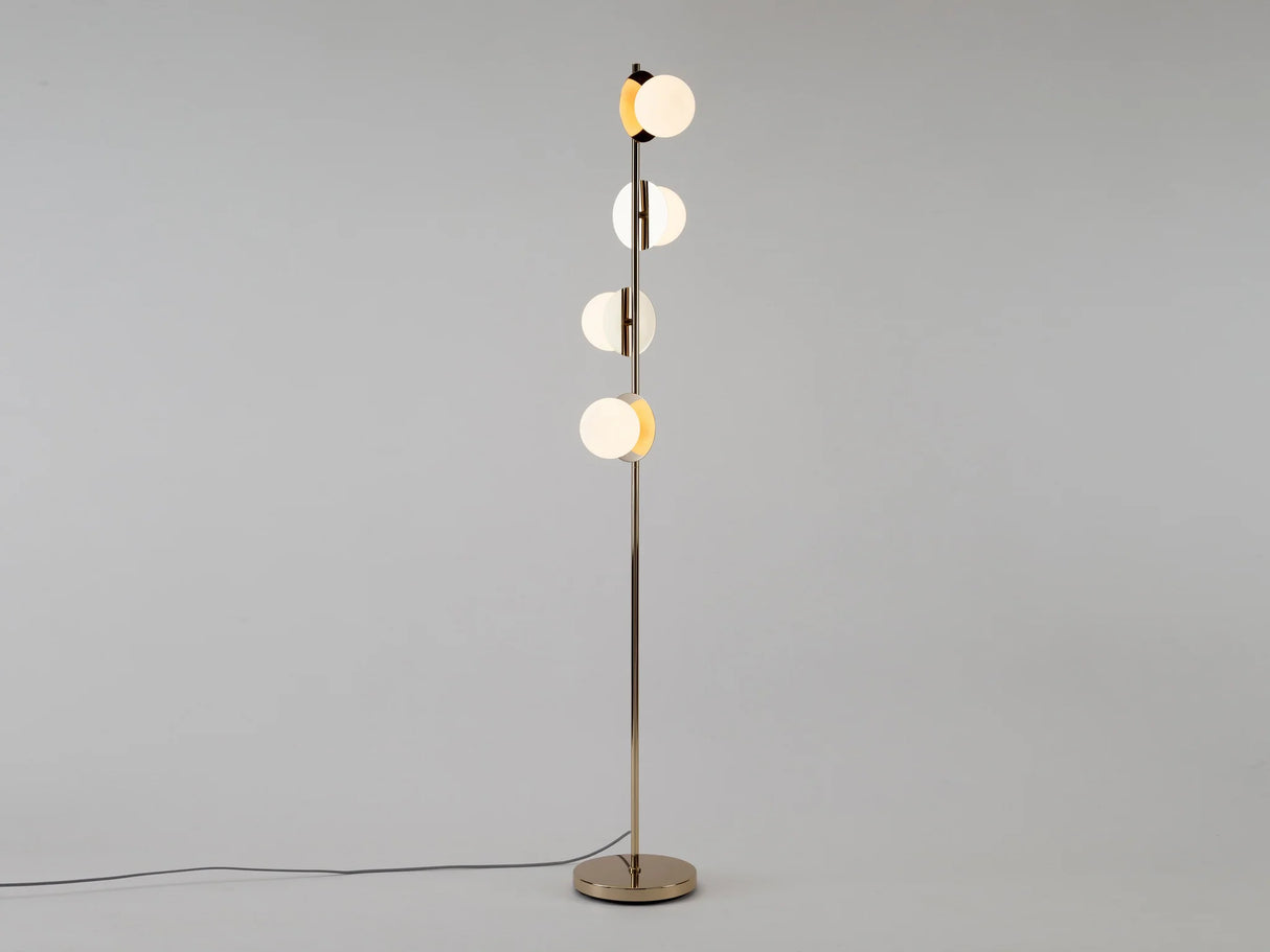 houseof. Opal Disk Floor Light in Brass