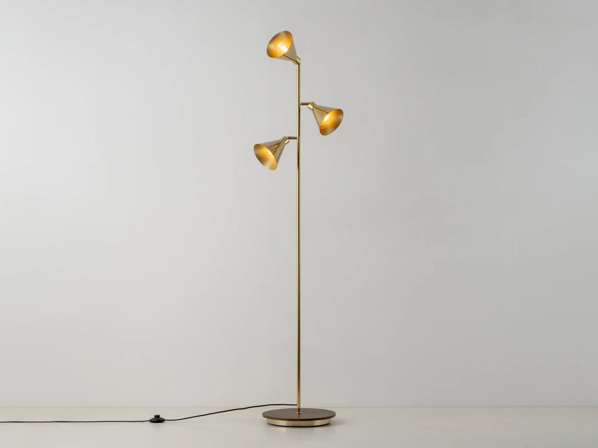 houseof. Cone Floor Lamp in Brass