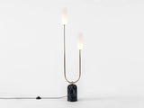 houseof. Curve Floor Lamp in Brass & Green Marble