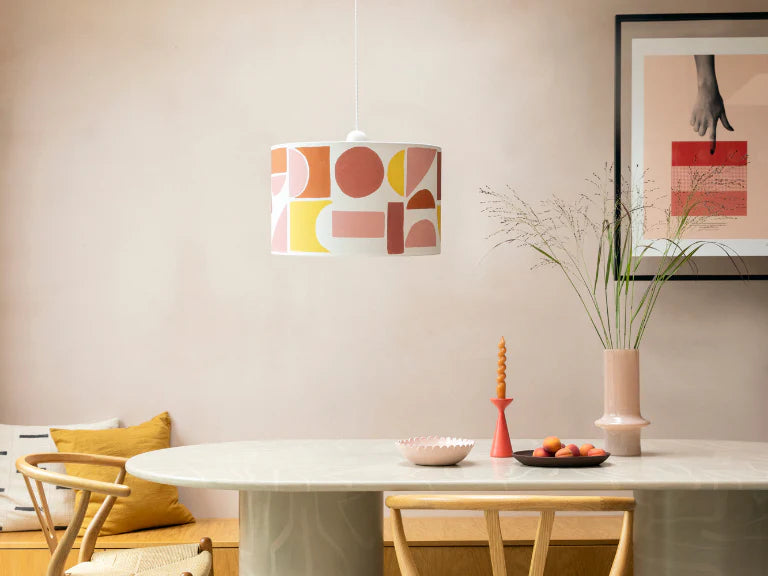 houseof. Large Tiles Print Shade in Pink, Yellow, Orange