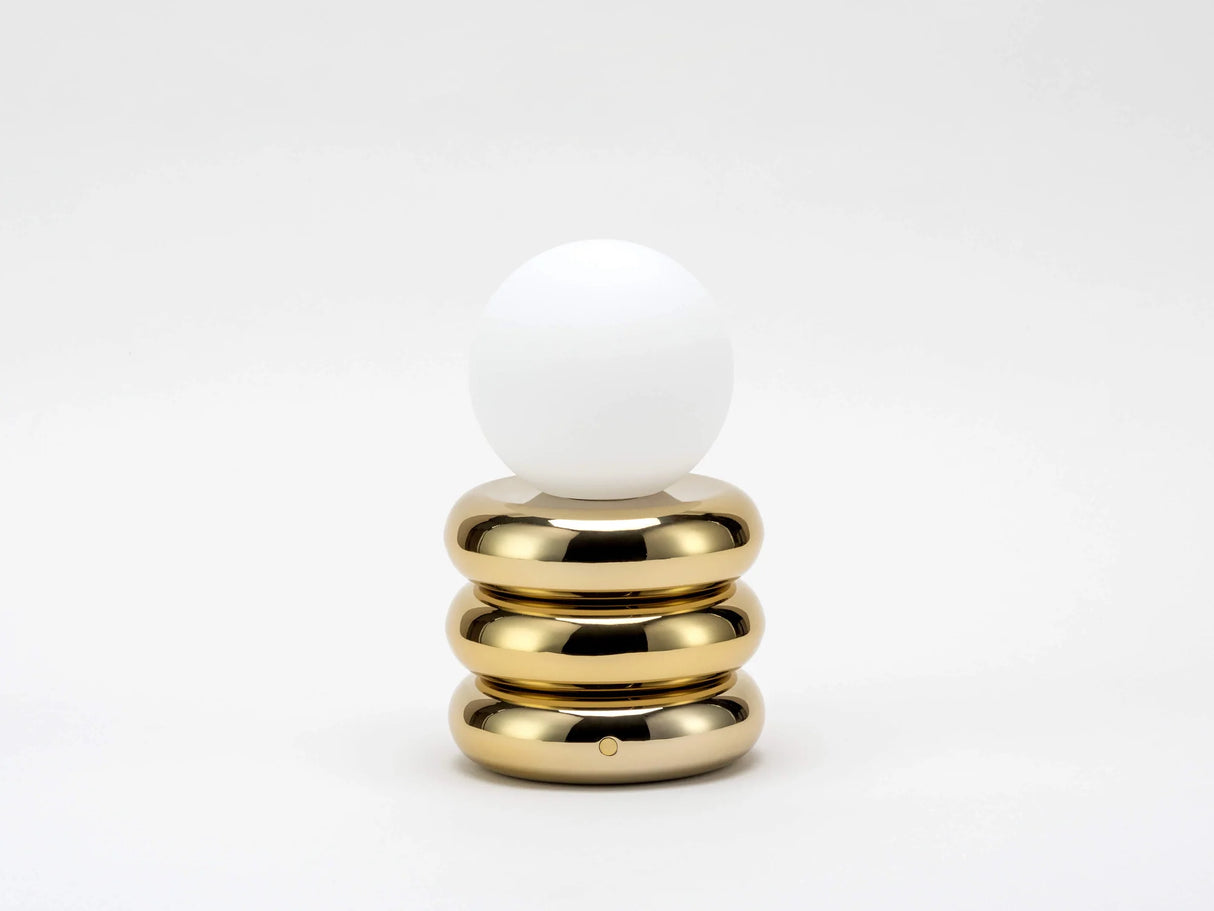 houseof. Tube 'Glow Worm' Rechargeable Table Lamp in Brass