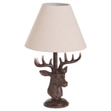 Stag Head Table Lamp With Linen Shade - Lacona Home 