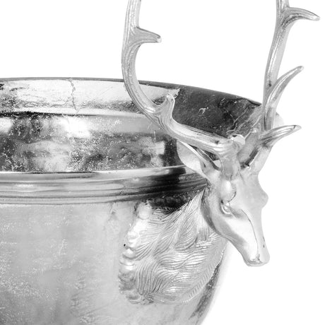 Large Aluminium Stag Champagne Cooler on Stand - Lacona Home 