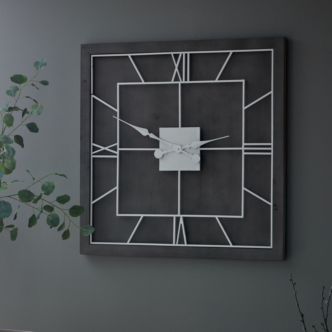 Williston Grey Square Wall Clock - Lacona Home 