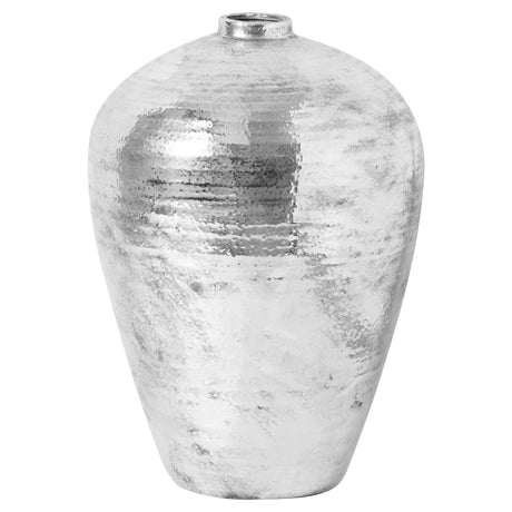 Large Hammered Silver Astral Vase - Lacona Home 