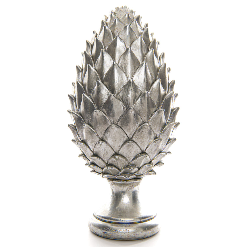 Tall Large Silver Pinecone Finial - Lacona Home 