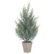 Squat Fir Tree In Stone Pot - Lacona Home 