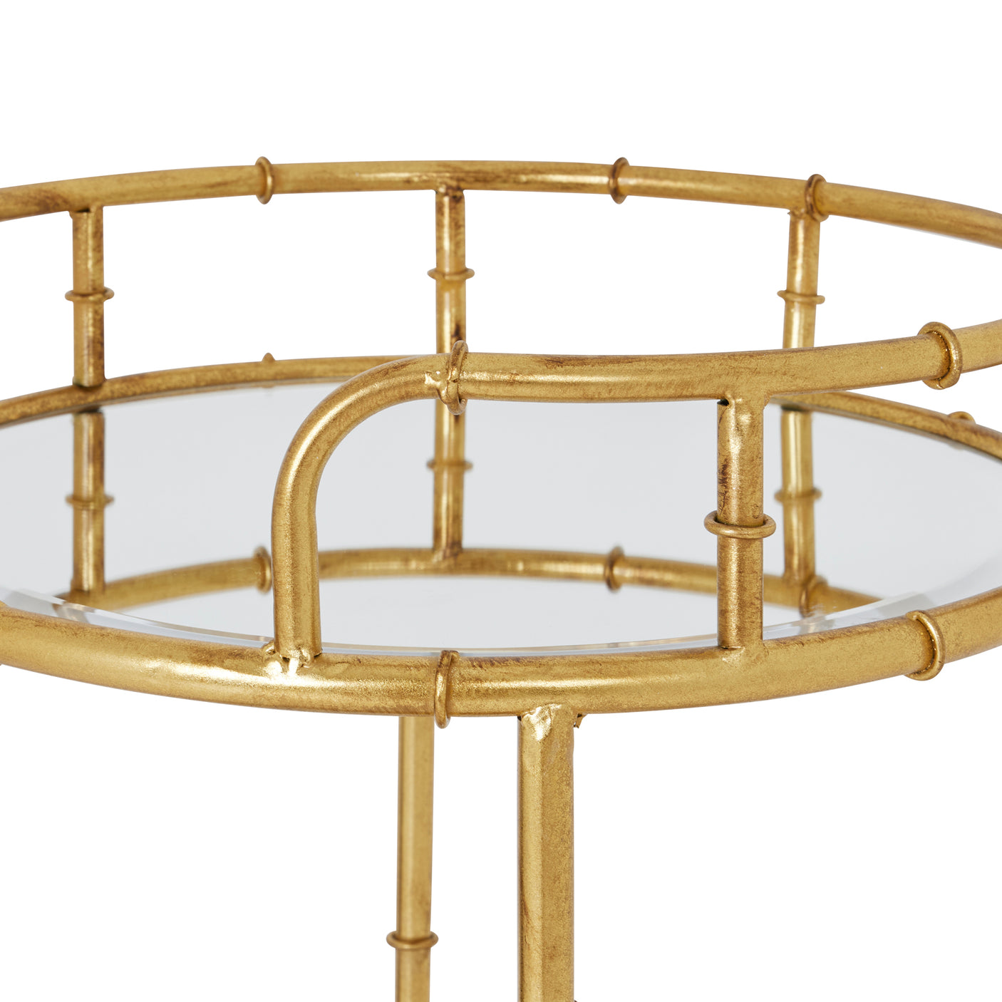 Gold Round Drinks Trolley - Lacona Home 