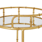 Gold Round Drinks Trolley - Lacona Home 