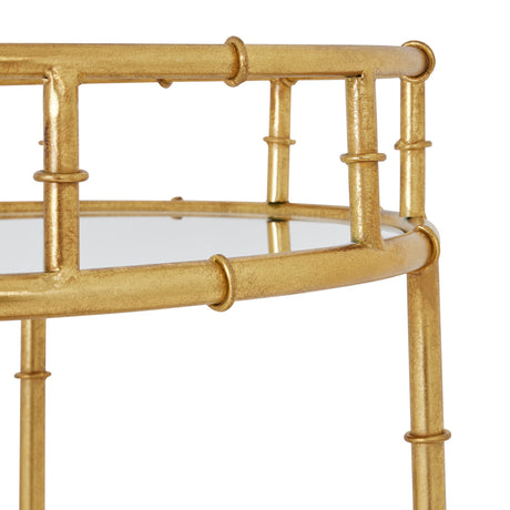 Gold Round Drinks Trolley - Lacona Home 