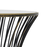 Concaved Mirrored Side Table - Lacona Home 