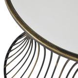 Concaved Mirrored Side Table - Lacona Home 