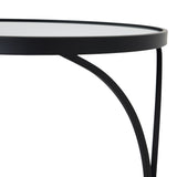 Concaved Set of Two Black Mirrored Side Tables - Lacona Home 