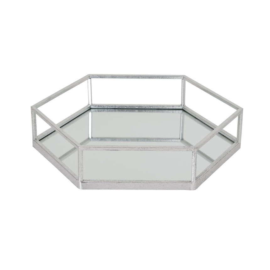 Silver Hexagon Set of Two Trays - Lacona Home 