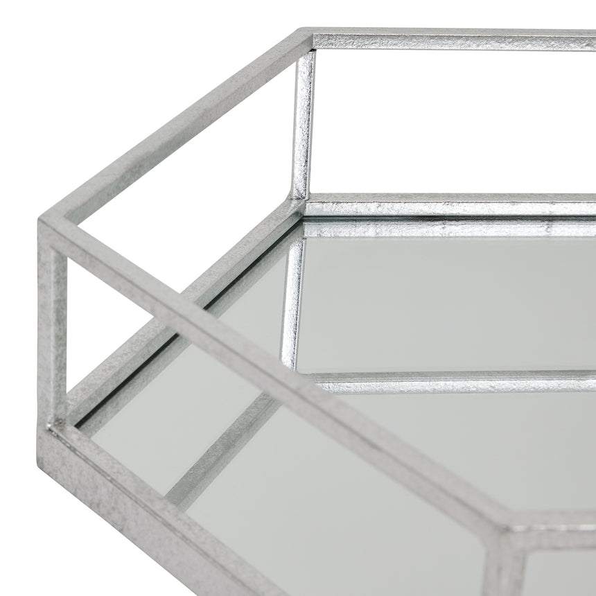 Silver Hexagon Set of Two Trays - Lacona Home 