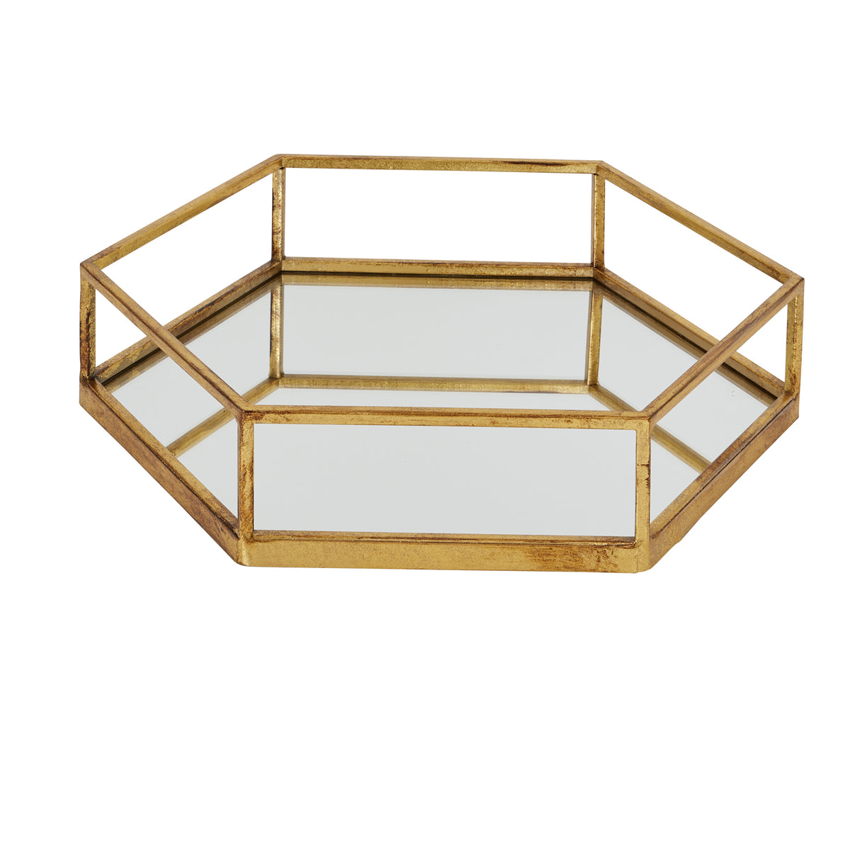 Gold Hexagon Set of Two Trays - Lacona Home 