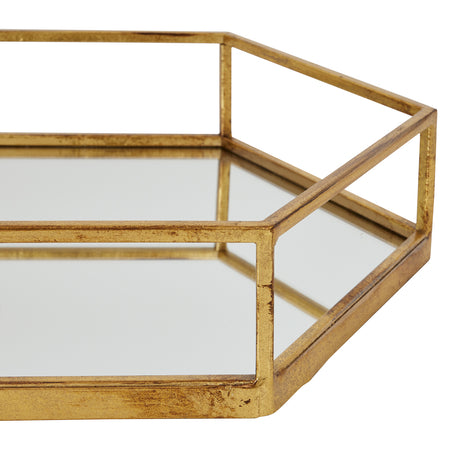 Gold Hexagon Set of Two Trays - Lacona Home 