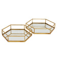 Gold Hexagon Set of Two Trays - Lacona Home 