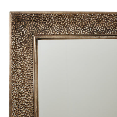 Hammered Large Rectangular Brass Wall Mirror - Lacona Home 