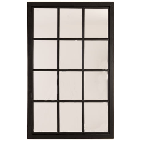 Black Wooden Window Mirror - Lacona Home 