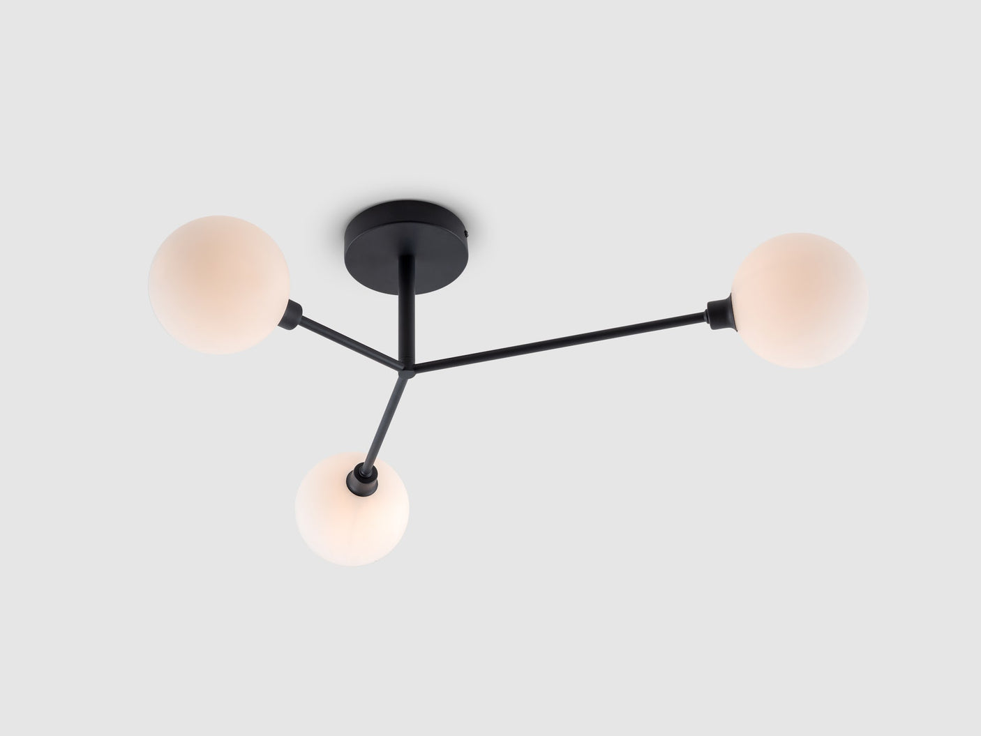 houseof. 3 Light Flush Ceiling Light in Charcoal