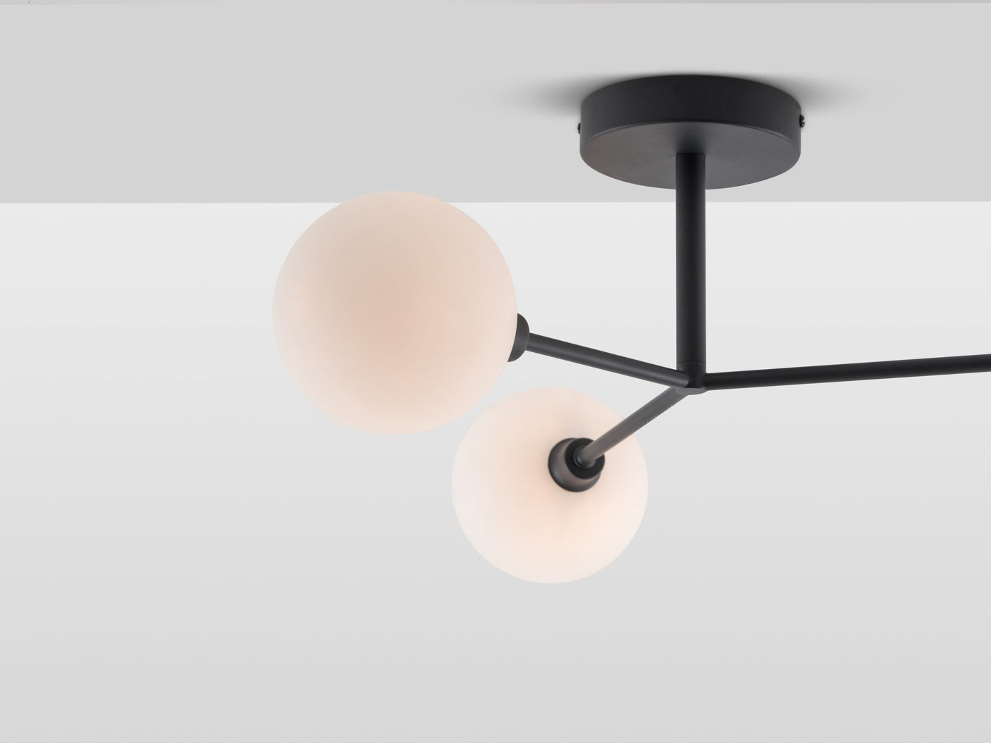 houseof. 3 Light Flush Ceiling Light in Charcoal