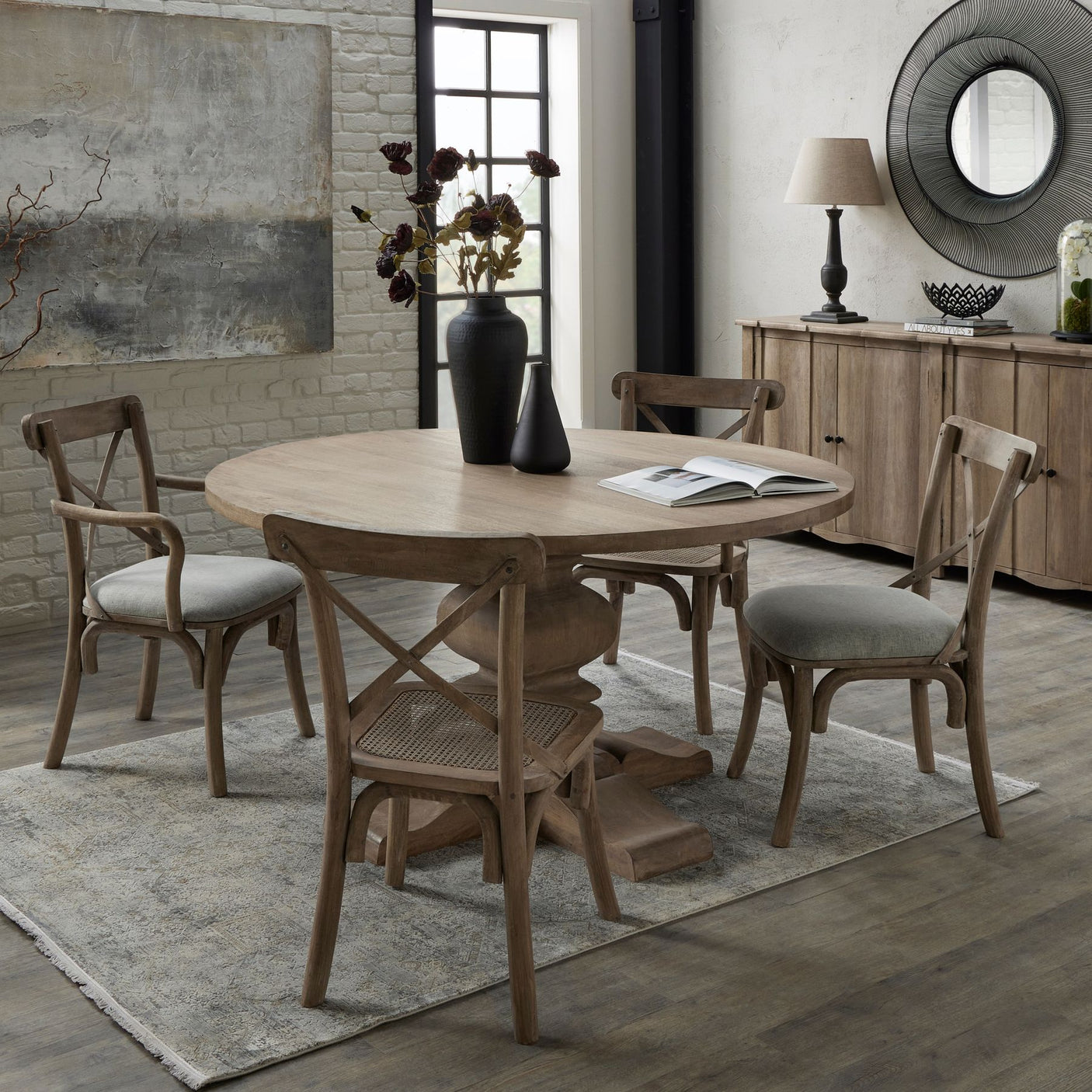 Copgrove Collection Round Pedestal Dining Table - Lacona Home 