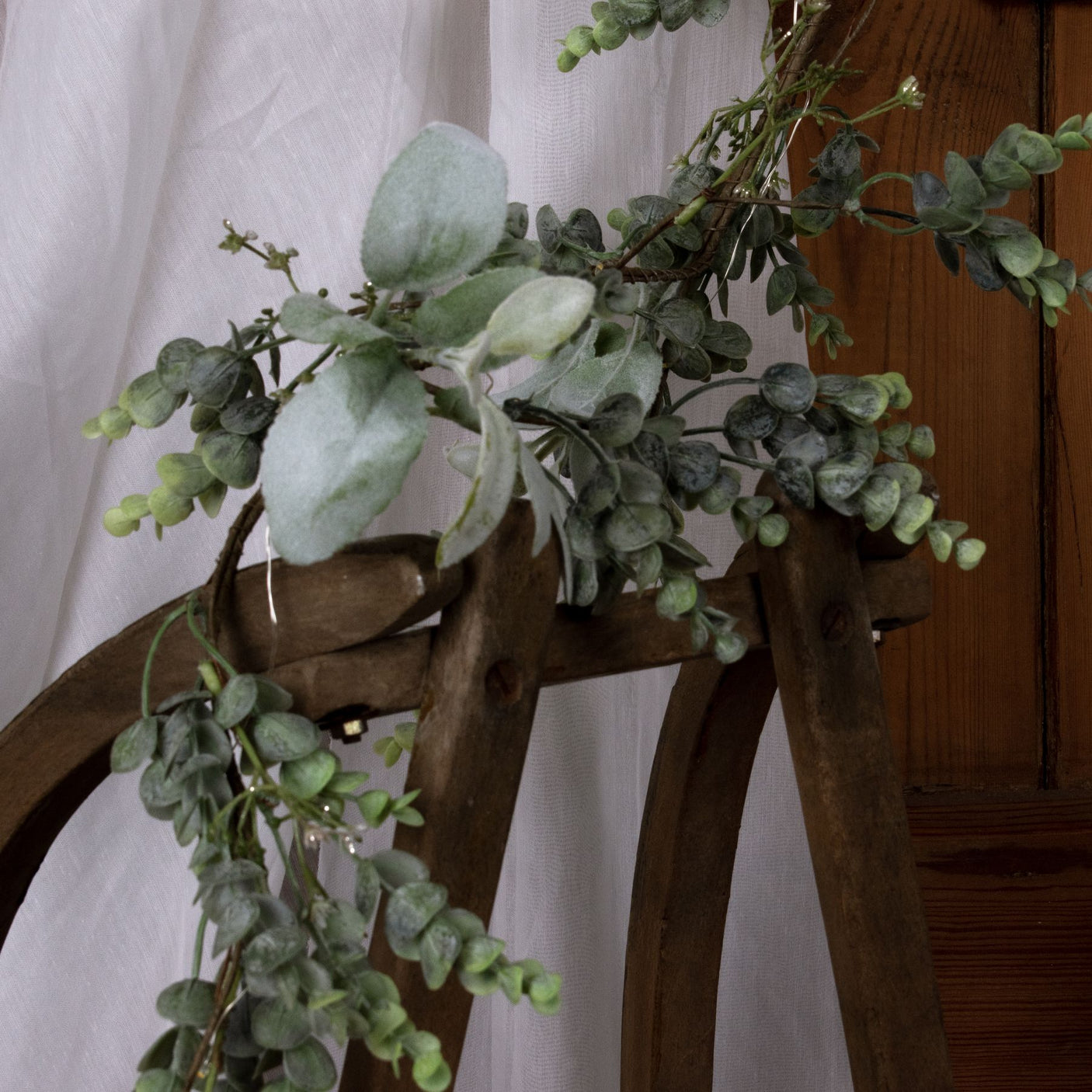 LED Winter Garland With Eucalyptus And Lambs Ear - Lacona Home 