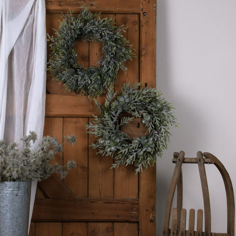 Frosted Pine Wreath With Pinecones - Lacona Home 