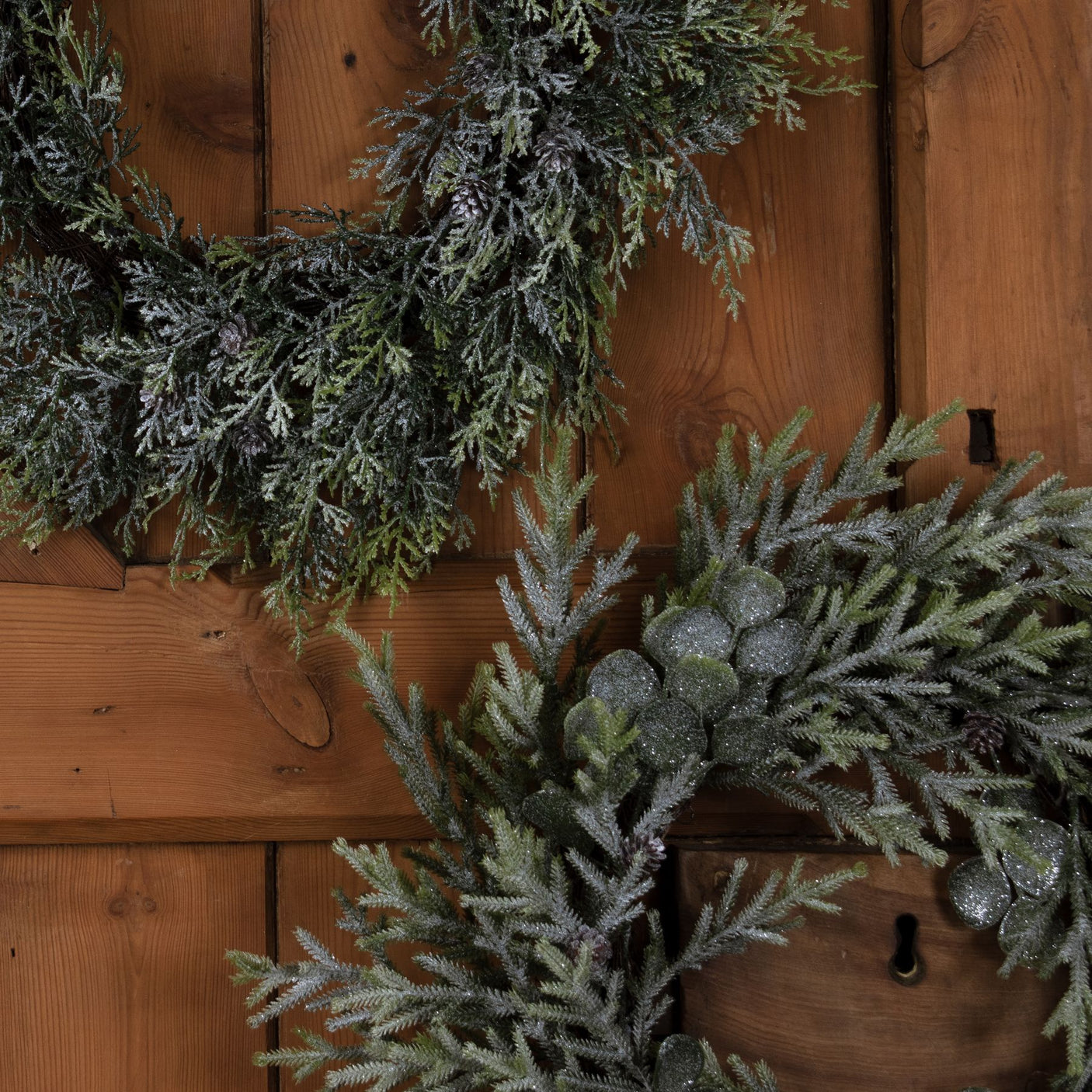 Frosted Pine Wreath With Pinecones - Lacona Home 