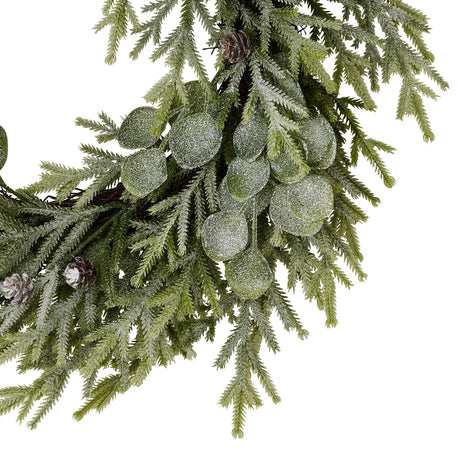 Frosted Pine And Eucalyptus Wreath - Lacona Home 