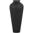 Matt Black Hammered Vase With Lid - Lacona Home 