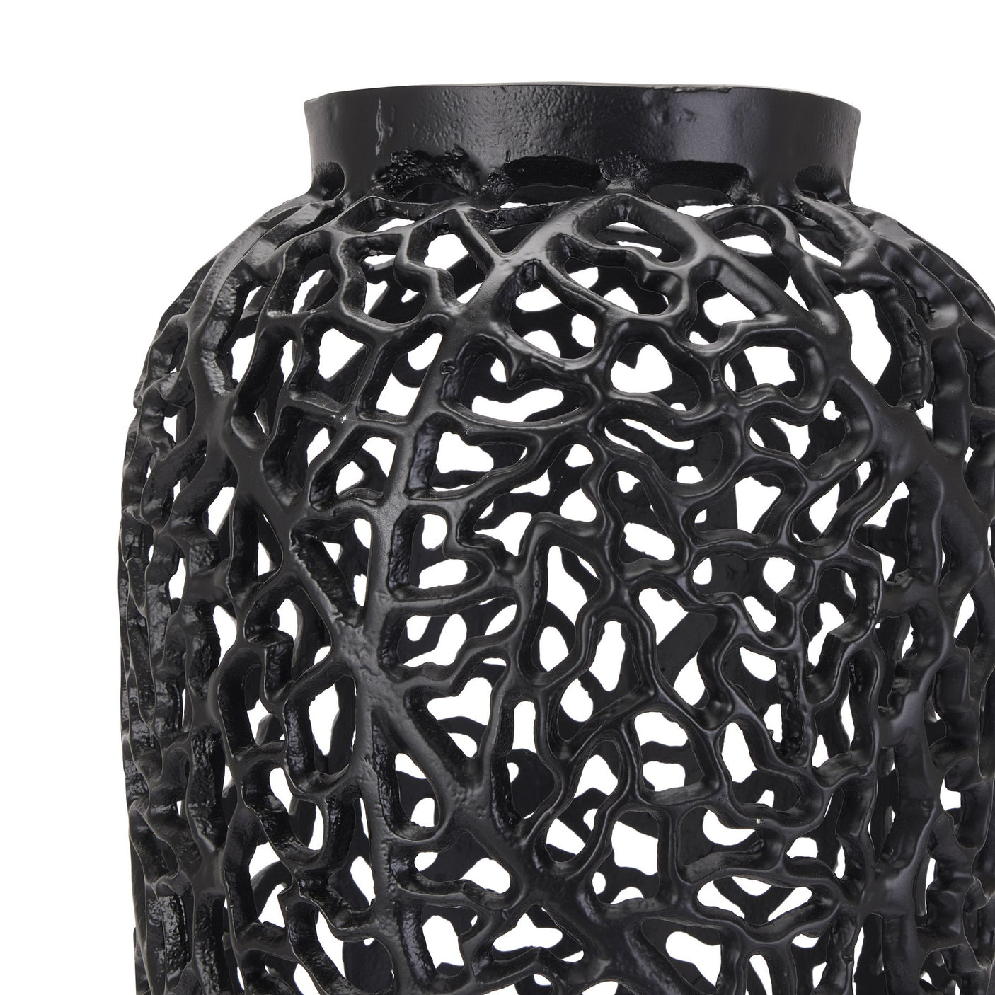 Black Cast Lattice Vase - Lacona Home 