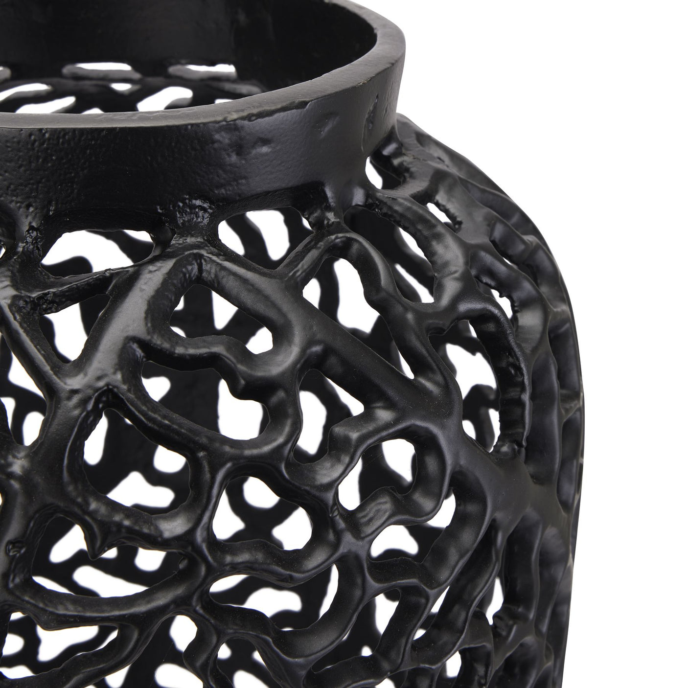 Black Cast Lattice Vase - Lacona Home 