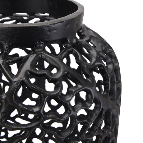 Black Cast Lattice Large Vase - Lacona Home 