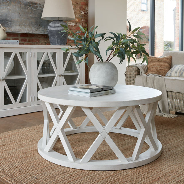 Stamford Plank Collection Round Coffee Table - Lacona Home 