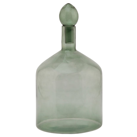 Smoked Sage Glass Bottle With Stopper - Lacona Home 