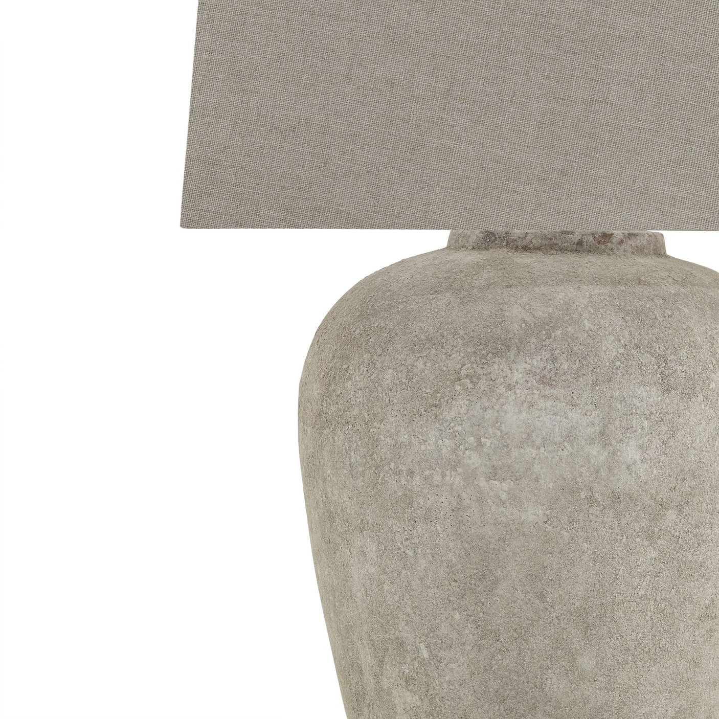 Athena Aged Stone Tall Table Lamp With Linen Shade - Lacona Home 