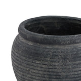 Amalfi Grey Rimmed Plant Pot - Lacona Home 